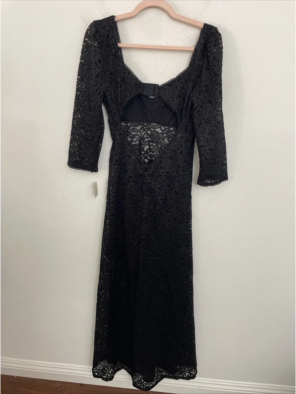 Free People Adored Maxi Dress Black Lace size M $198msrp NWT